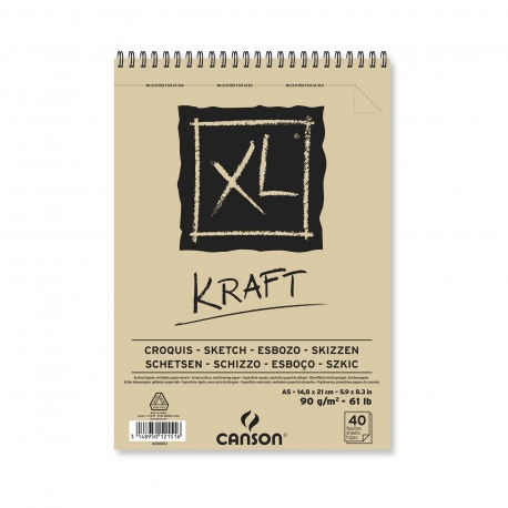 Album XL® Kraft ligné spiralé petit côté 90g