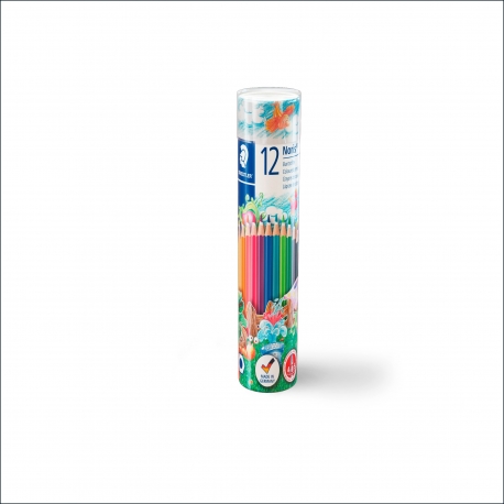 Noris® 144 - Tube métal crayons de couleur assortis