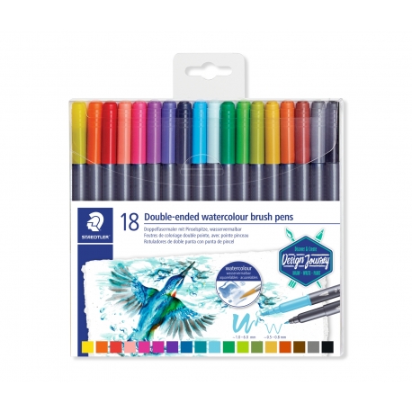 STAEDTLER® marsgraphic duo 3001 Design Journey - Set feutres de coloriage aquarellables assortis dou