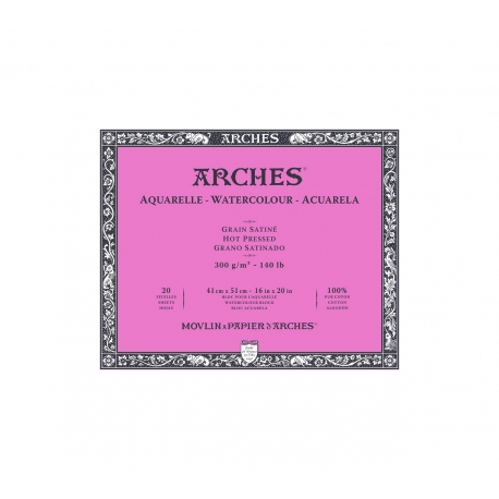 Papier aquarelle Arches bloc de 20 feuilles 36 x 51cm 300g grain torchon  Arches chez Rougier & Plé