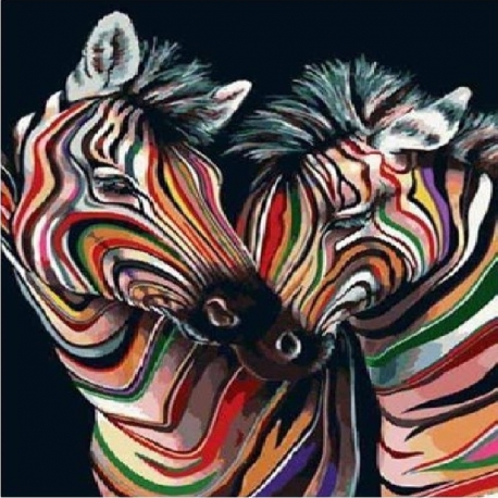 Peinture par numéro Couple de Zebres 40x50 cm Figured'Art